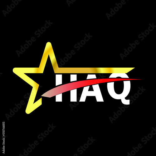 HAQ letter logo design. HAQ creative  letter logo. simple and modern letter logo. HAQ alphabet letter logo for business. Creative corporate identity and lettering. vector modern logo   photo