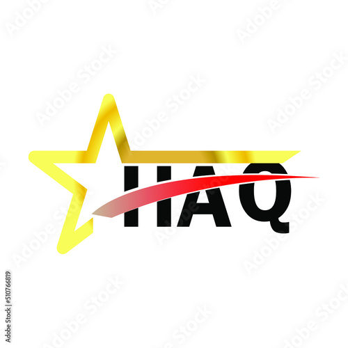 HAQ letter logo design. HAQ creative  letter logo. simple and modern letter logo. HAQ alphabet letter logo for business. Creative corporate identity and lettering. vector modern logo   photo