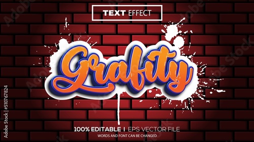 3d editable text effect grafity theme premium vector photo