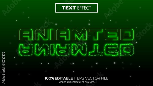 3d editable text effect animated theme premium vector