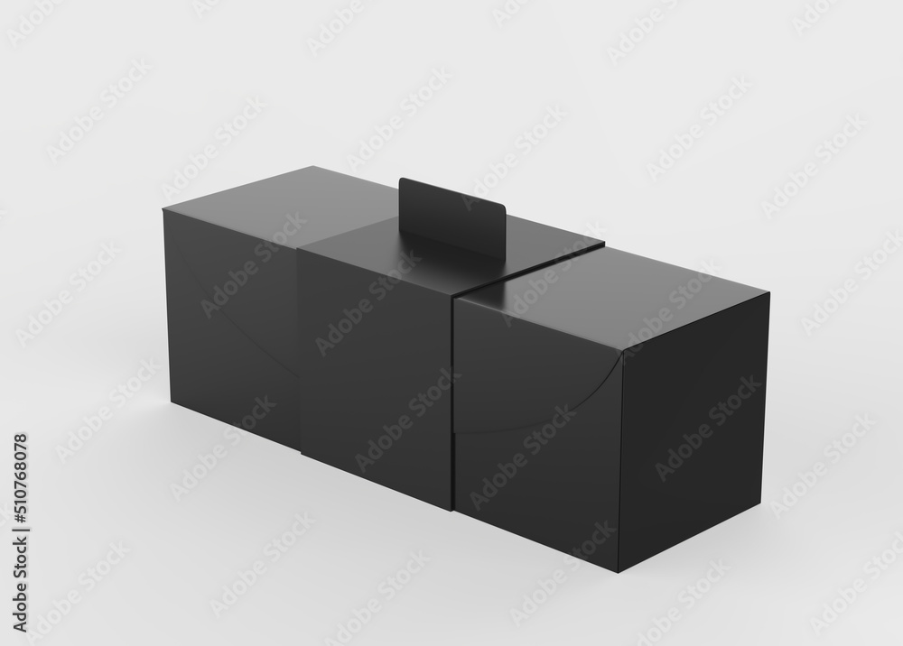 Blank product packaging paper cardboard box. 3d illustration. Blank product packaging paper cardboard box. 3d illustration.