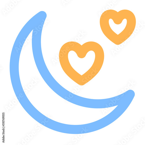 honeymoon colored line icon