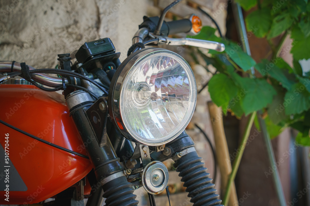 Obraz premium old motorcycle front light