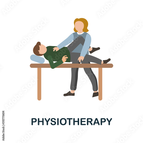 Physiotherapy flat icon. Colored element sign from hospital collection. Flat Physiotherapy icon sign for web design, infographics and more.