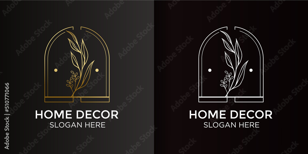 home decor design logo and branding card