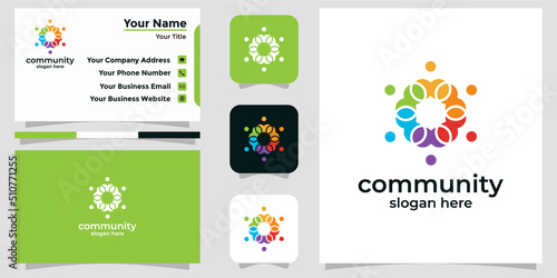 connect people design logo and branding card