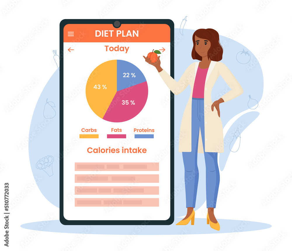 Nutritionist concept. Nutrition loss and diet plan. A