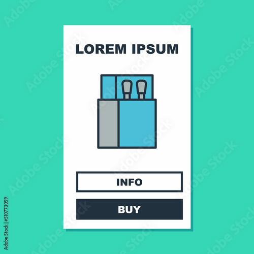 Filled outline Open matchbox and matches icon isolated on turquoise background. Vector