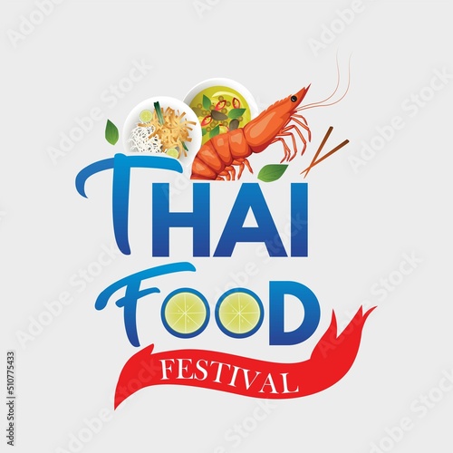Thailand food festival logo. vector illustration design