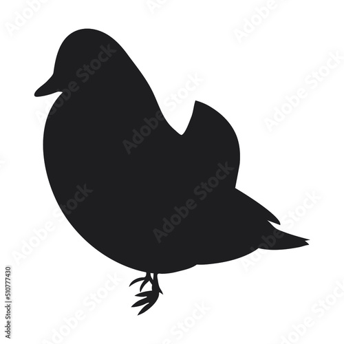 mandarin duck silhouette vector isolated on white background