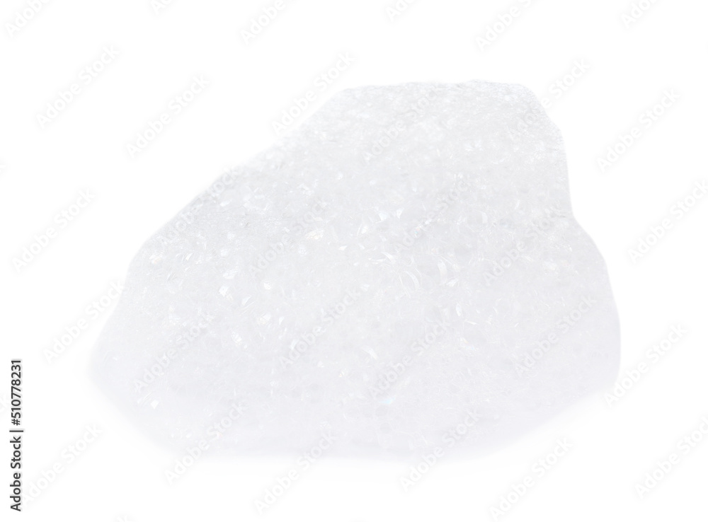 Drop of fluffy bath foam isolated on white Drop of fluffy bath foam isolated on white