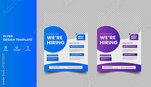 We are hiring job flyer design. corporate Hiring Job flyer & poster design template