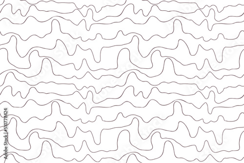 Cardiogram line seamless pattern. Sea waves curved lines  irregular scribbles  ripple  trembling hand. Abstract minimal template cover textile home decor. Water texture background