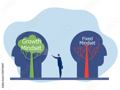 businessman holding flashlight stairs direct growth mindset on head human business goal concept vector illustrator.