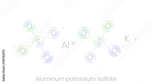 Aluminum potassium sulfate structure icon with gradient. Vector illustration isolated on white background.