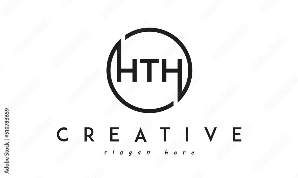 initial HTH three letter logo circle black design initial HTH three letter logo circle black design