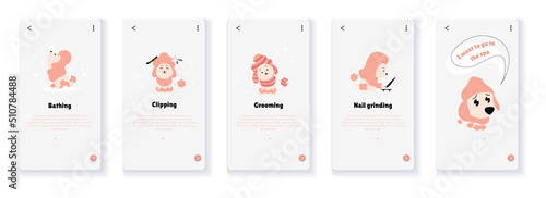 Pet grooming salon banners for mobile app