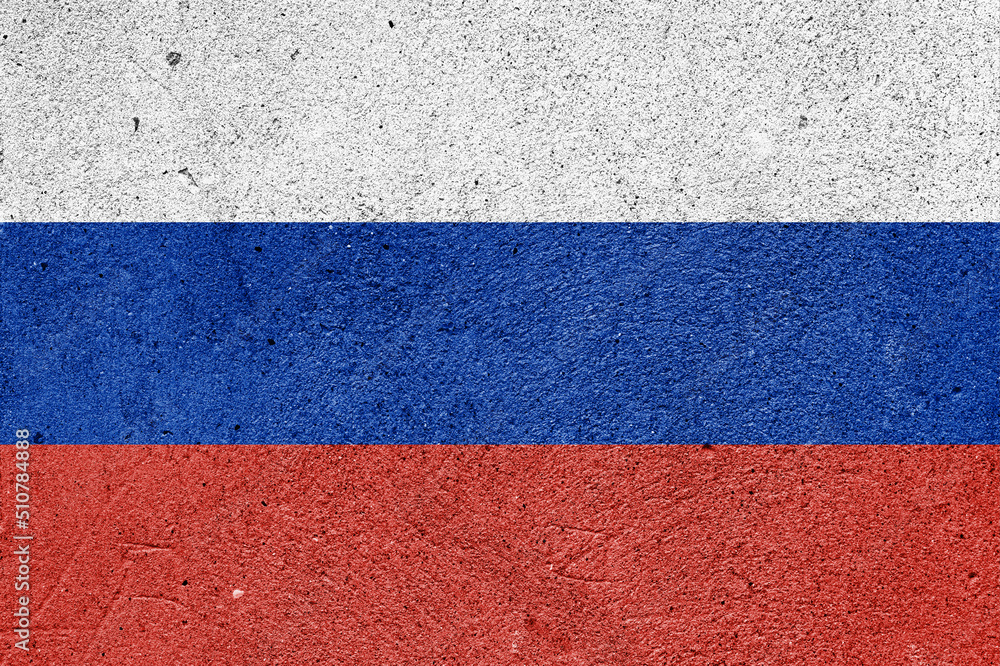 Russian flag on a plastered wall