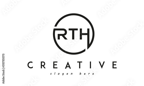 initial RTH three letter logo circle black design	 photo