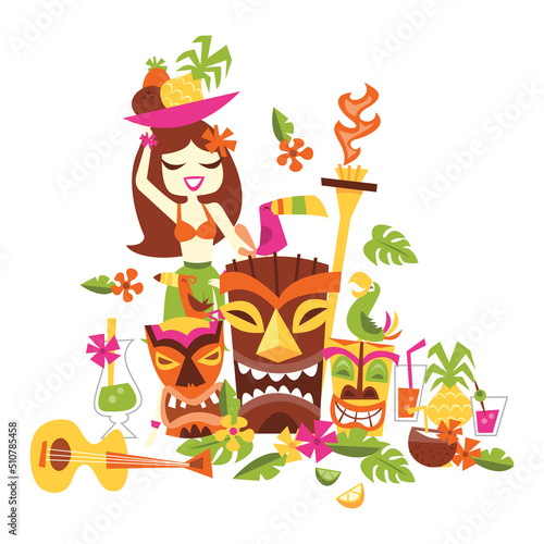 Retro Hawaiian Tiki Luau Party