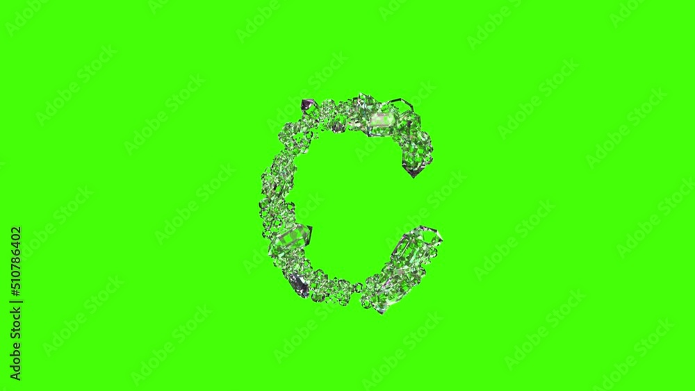 finest diamonds crystal font - letter C on chroma key screen, isolated - loop video finest diamonds crystal font - letter C on chroma key screen, isolated - loop video