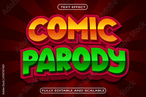 Comic Parody Editable Text Effect 3 Dimension Emboss Modern Style