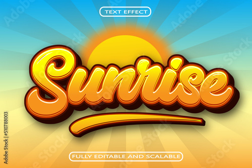 Sunrise Editable Text Effect 3 Dimension Emboss Modern Style