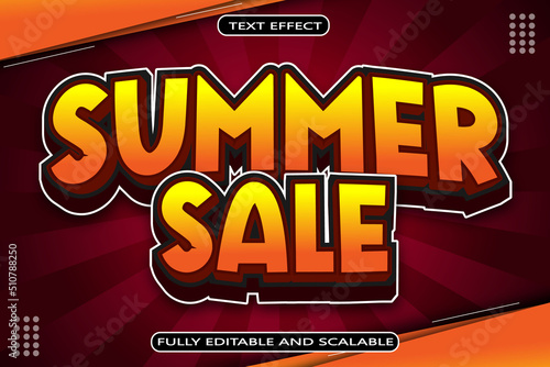 Summer Sale Editable Text Effect 3 Dimension Emboss Modern Style
