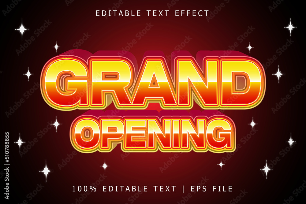 Grand Opening Editable Text Effect 3 Dimension Emboss Modern Style