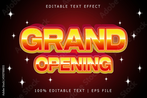 Grand Opening Editable Text Effect 3 Dimension Emboss Modern Style