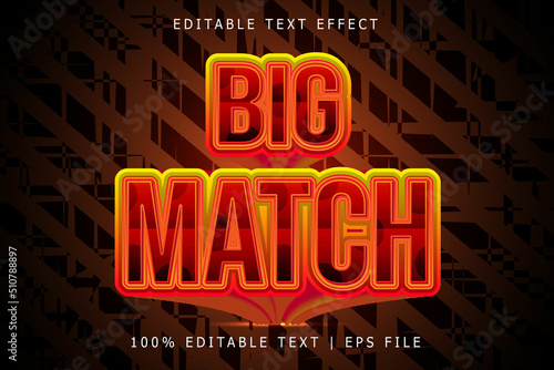 Big Match Editable Text Effect 3 Dimension Emboss Modern Style