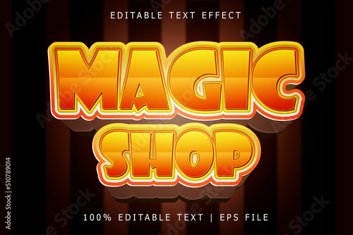 Magic Shop Editable Text Effect 3 Dimension Emboss Modern Style