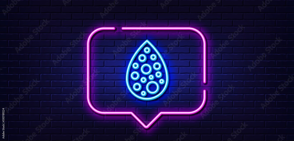 Neon light speech bubble. No artificial colors line icon. Organic product sign. Natural flavors symbol. Neon light background. Artificial colors glow line. Brick wall banner. Vector Neon light speech bubble. No artificial colors line icon. Organic product sign. Natural flavors symbol. Neon light background. Artificial colors glow line. Brick wall banner. Vector