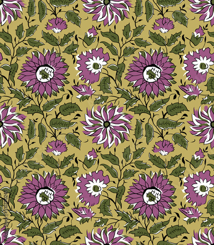 abstract Hand Print indian Block Print Ajrakh Print background pattern