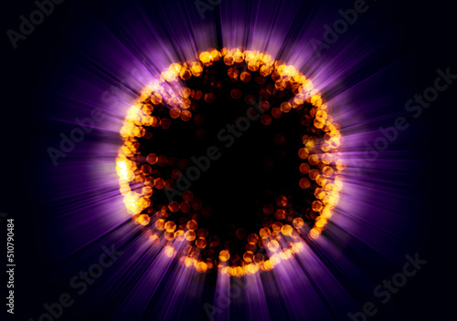 cell ball abstract particle on black