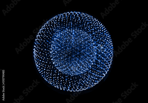 cell ball abstract particle on black