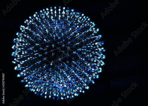 cell ball abstract particle on black