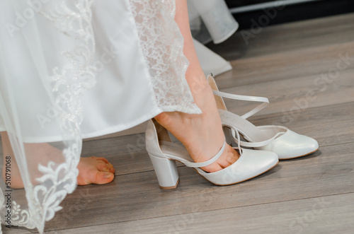 wedding shoes on the floor