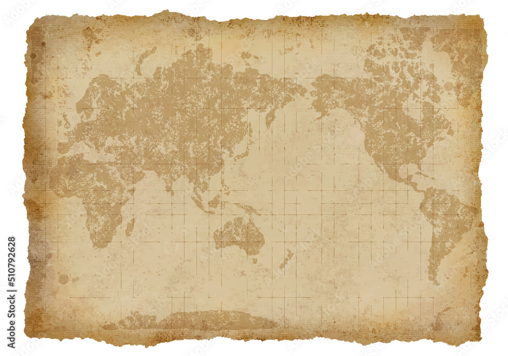 古い世界地図背景イメージ古紙