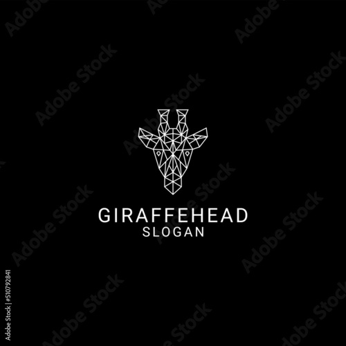 Giraffe head logo design icon template