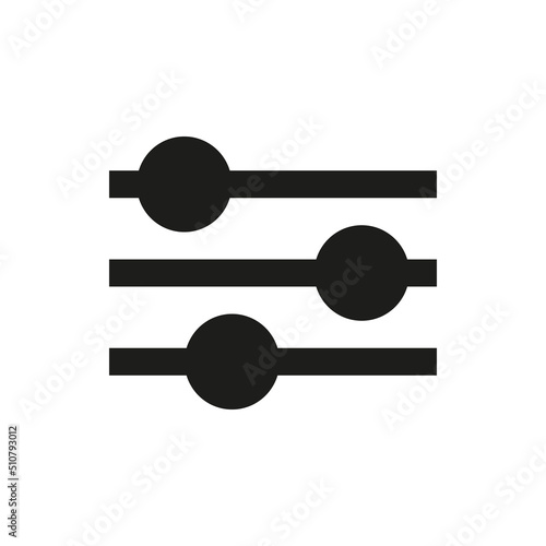 Slider solid icon. Website parameter filter glyph vector symbol.