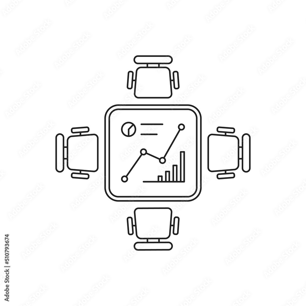 linear graph of increase on thin line office table linear graph of increase on thin line office table