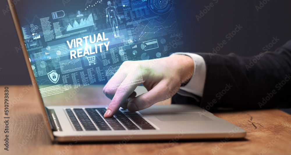 Businessman working on laptop concept Businessman working on laptop concept