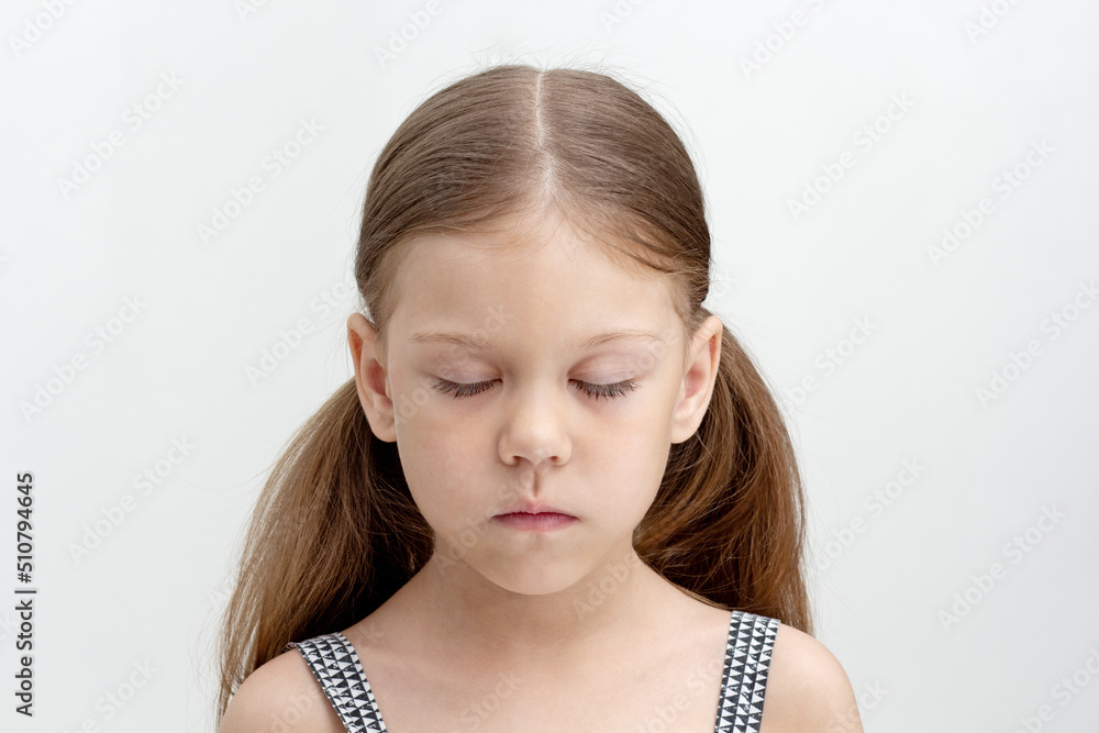Child with closed eyes Child with closed eyes