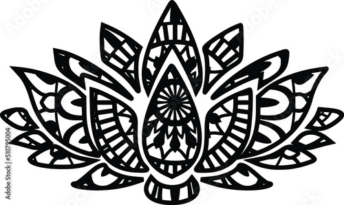 Mandala design. You can change the color and size of the design. Will fit well as a design on a shirt or in your shadow box. You can also use laser cutters like Cricut, Glowforge