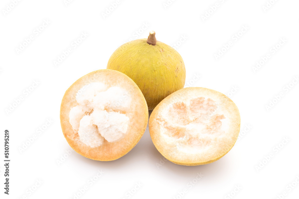 Santol fruit isolated on white background. Food and healthcare concept Santol fruit isolated on white background. Food and healthcare concept