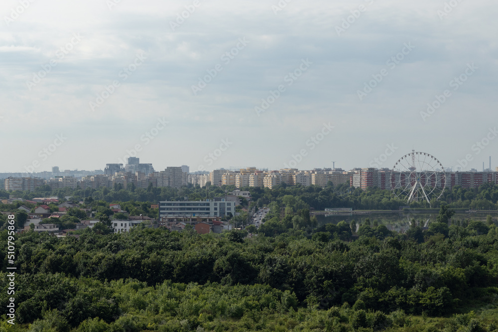 Bucharest, seen frrom the north of town, in may 2022