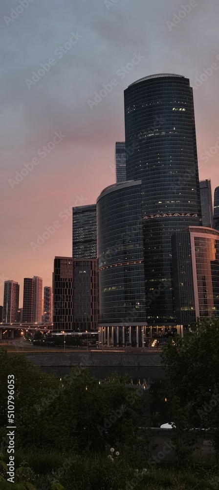 Moscow City in the course of the sun Moscow City in the course of the sun