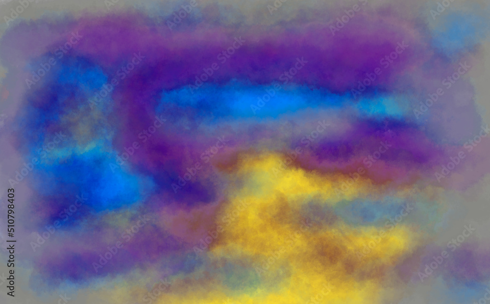 Abstract art purple blue yellow gray background with liquid texture. divorces