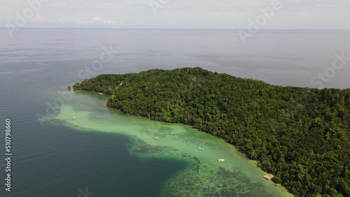 Aerial View of The Manukan, Mamutik and Sapi Islands of Kota Kinabalu, Sabah Malaysia photo